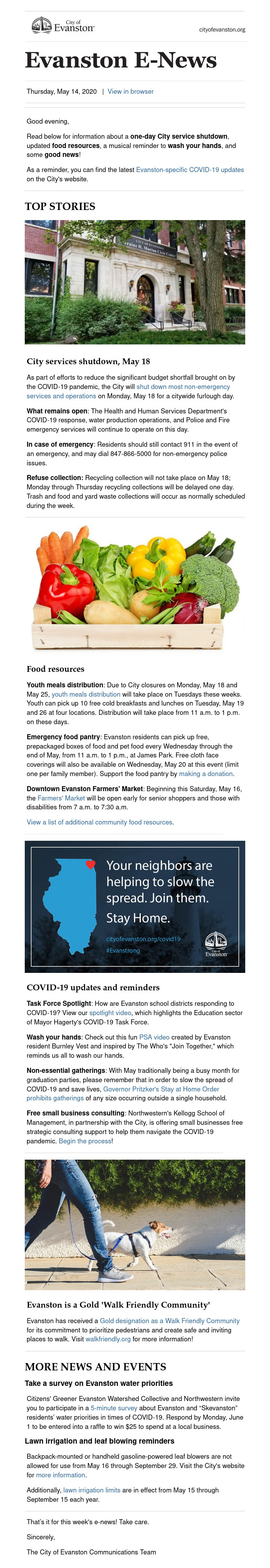Email City of Evanston Template