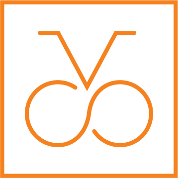 Spoke & Vessel logo orange and white outline